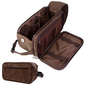 Pavilia Men's Leather Toiletry Bag
