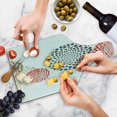 thumbnail image 4 of Abstract Cutting Board, Modern and Cool Design Surreal Dots Like and Circled Design Art, Decorative Tempered Glass Cutting and Serving Board, Wine Bottle Shape, Maroon Grey Red, by Ambesonne, 4 of 5