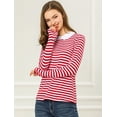 thumbnail image 2 of Disfraz de Halloween para mujer, manga larga, blusa a rayas en contraste Peter Pan Rojo M, 2 of 6