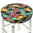 thumbnail image 3 of Kll Angry Shark Pattern Round Bar Chair Cushion Cover 14 Inch,Bar Stool Protector With Elastic, Soft Washable, 3 of 7