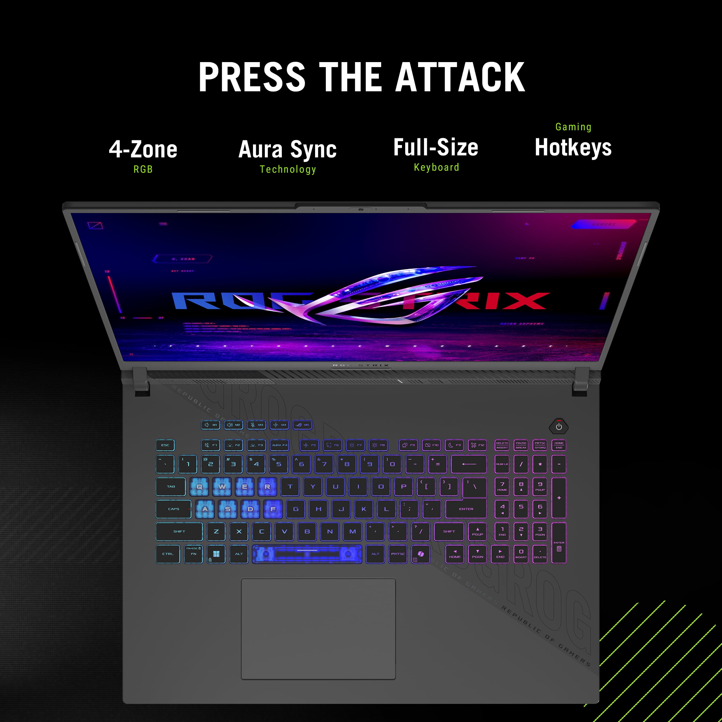 ASUS ROG Strix G18 Laptop 18in 240Hz WQXGA Display (AMD Ryzen 9 8940HX, NVIDIA GeForce RTX 5070 8GB, 64GB DDR5, 2TB PCIe SSD, RGB KB, WiFi 6E, Webcam, Bluetooth 5.4, Win 11 Home) w/Duex Max DS Monitor