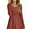 thumbnail image 5 of Women's Sweater Dress Fall Knit Crew neck Pullover Dresses Casual Long Sleeve High-elasticity base skirts for autumn and winter, 5 of 6