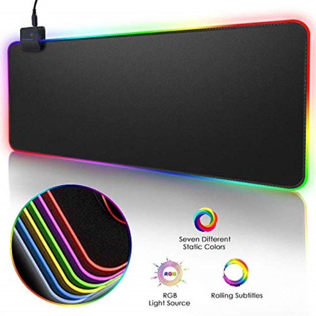 rgb soft gaming mouse pad, large led mouse mat, oversized glowing led