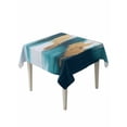 thumbnail image 2 of Abstract Teal Gold Tablecloth Square Table Cloth 54x54, Waterproof Outdoor Table Cloth Covers Decorative Table Protector, Green White Wall Art Textured Washable Table Cover for Kitchen Dinning Party, 2 of 8