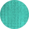 thumbnail image 1 of Ahgly Company Indoor Round Abstract Turquoise Blue Contemporary Area Rugs, 4' Round, 1 of 4