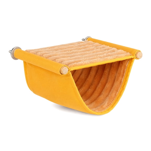 Winter Warm Bird Nest Bed, Parrot Hanging Bed Cage Hammock Snuggle Hut Parrot House Tent Bird Cage Stand Perch for Parakeet Budgies Cockatiels Lovebird Cockatoo Finch Hamster Chinchilla (Yellow)