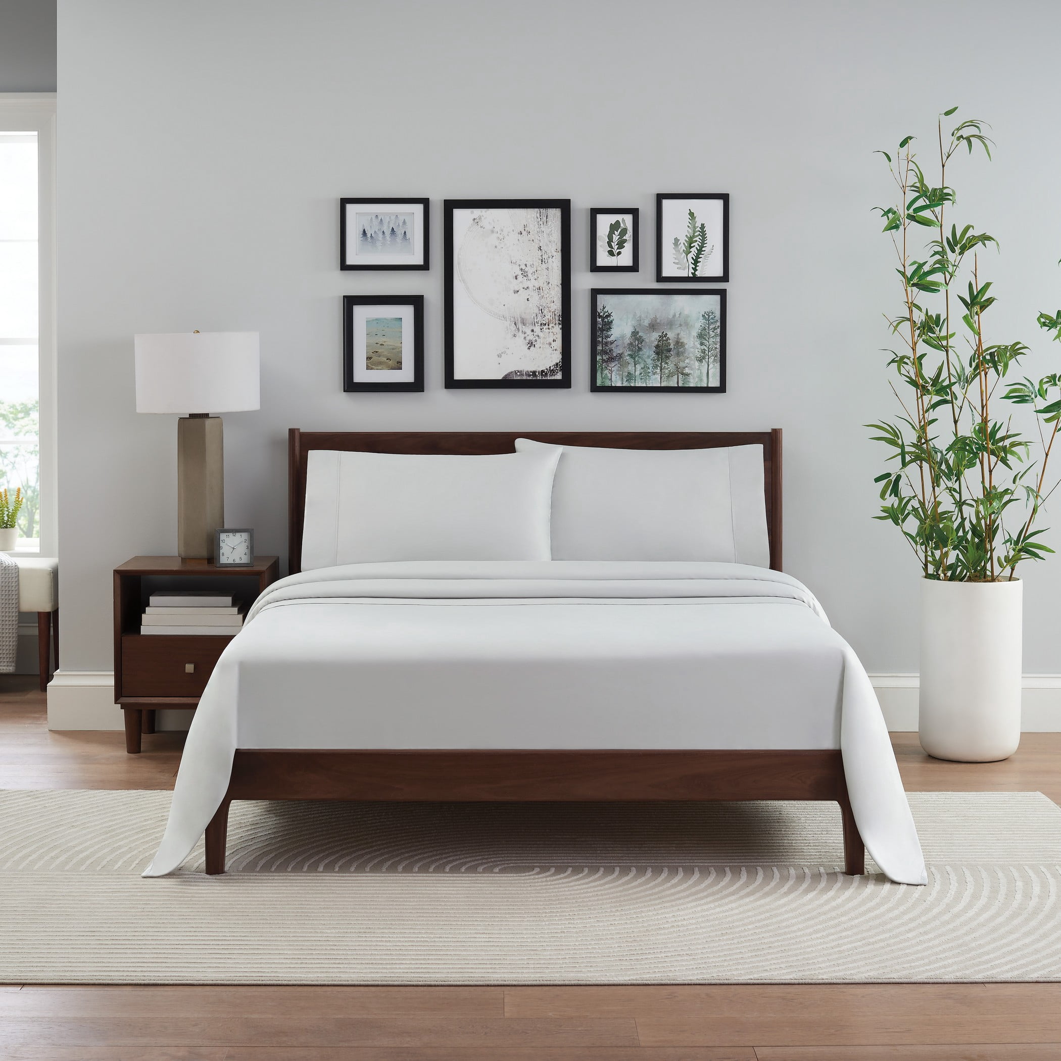 Aston & Arden Bamboo Rayon Sheet Sets, 4-Piece, 250 Thread Count, Modern, Hypoallergenic, California King, Grey