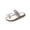 White, variant on Asxite Toddler Sandals Summer Fashion Solid Rhinestone Bow Toe Post Soft Sole Flat Slides for Girls Shoes 4-12 Y