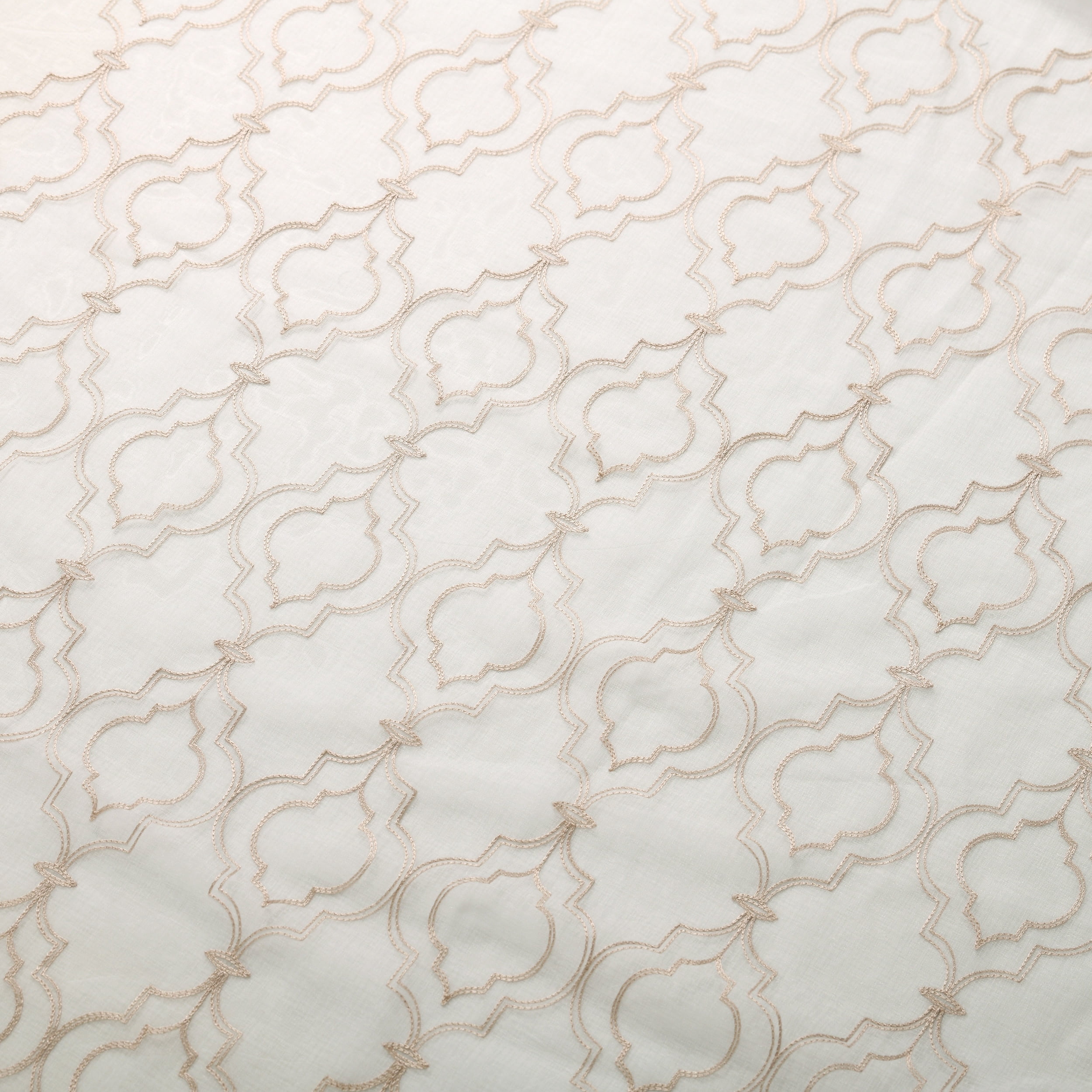 Superior Lightweight Imperial Trellis Sheer Curtain Panels (2) - Champagne