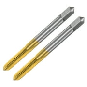 Uxcell 2 Pieces Metric Thread Taps M5 x 0.8 Straight Flute Ti-Coated High Speed Steel 6542 Threading Tapping