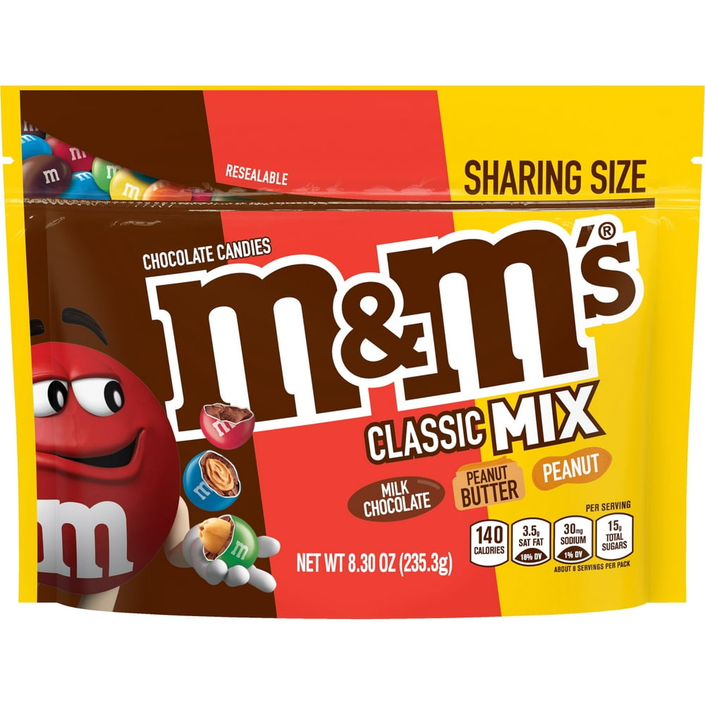 M&M's Mix Chocolate Candy, Sharing Size 8.3 oz. Bag - Walmart.com