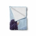 thumbnail image 2 of Animal Soft Flannel Fleece Throw Blanket, Doodle Illustration of Strong Bull in Wild Nature, Cozy Plush for Indoor and Outdoor Use, 50" x 70", Quartz Pale Blue, by Ambesonne, 2 of 6