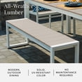 thumbnail image 5 of DuroGreen Park City 72" Rectangular 6-Pc Outdoor Dining Set, 1 Table/1 Bench/4 Chairs Made With All-Weather Tangent lumber, High End Patio Furniture, Easy Assembly, US Made, White with Weathered Wood, 5 of 8