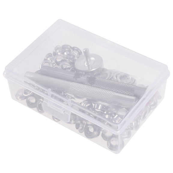 300 Sets Eye Hooks Screw Grommet Tool Assortment Kit Silver