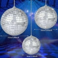 thumbnail image 3 of 8 Pieces Mirror Disco Balls Silver Hanging Disco Light Mirror Ball, 3 of 5