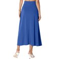 thumbnail image 4 of QAFOPEH Women High Waisted Pleated Solid Color Long Skirts With Pocket, 4 of 5
