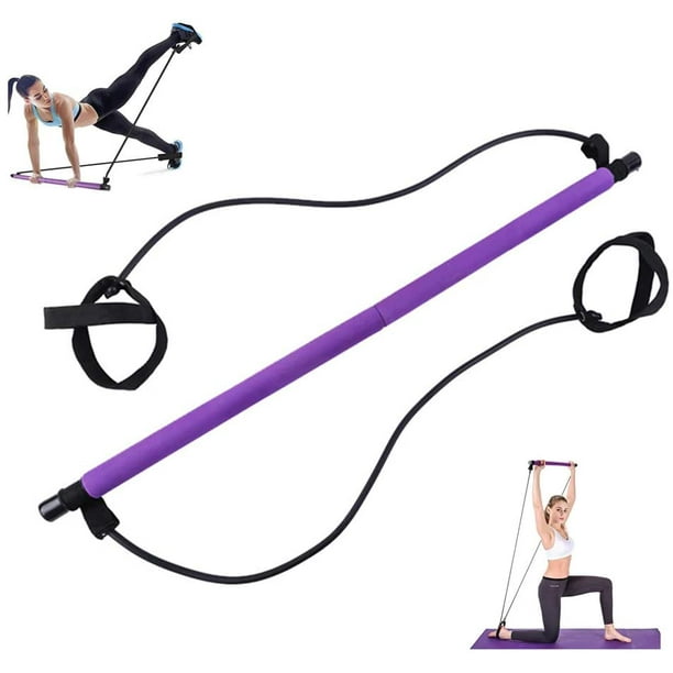 FFIY Kit de barre de Pilates portable avec bande de résistance Yoga Pilates  Stick Barre d'exercice de yoga avec boucle de pied pour yoga, étirement,  sculpture, torsion, barre de résistance pour entraînement