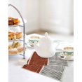 thumbnail image 4 of Brown Striped Kitchen Dish Towels for Drying Dishes Set of 3, Farmhouse Stripes Modern Abstract Art Waffle Weave Microfiber Hand Tea Bathroom Towels Quick Dry & Absorbent Towel 12x12, 4 of 7