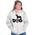 thumbnail image 5 of Cute Puppy Dog Animal Paw Print Zip Hoodie Sweatshirt Women Brisco Brands L, 5 of 6
