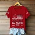 thumbnail image 4 of Women's 250th Anniversary USA Shirt Independence Day Top 4th of July Shirts America 250 Merchandise V Neck Flag Graphic Casual Tee, 4 of 5