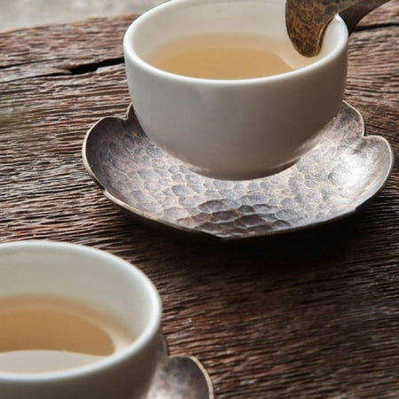 

Cup Coaster Handmade Pure Copper Saucer Chinese Style Copper Metal Tea Tray Cup Mat Kitchen Supplies Norbi