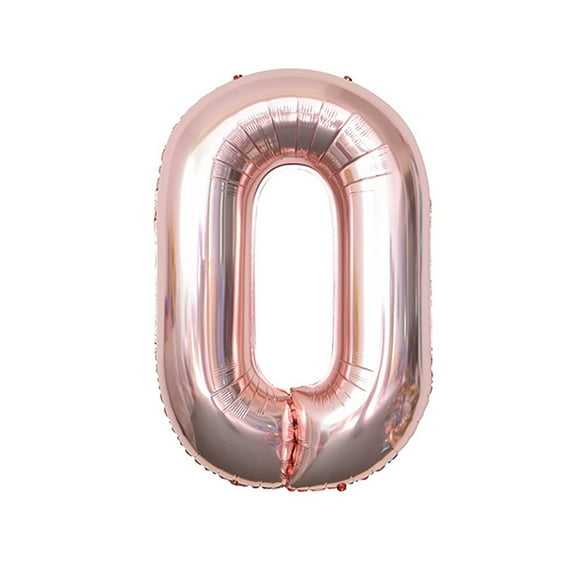 40 Inch Rose Gold Number Balloon Ornament, Inflating Helium Foil Number 0-9 Balloons Decoration For Birthday Anniversary Wedding Holiday Party Supplies