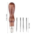 thumbnail image 2 of Stitching Awl -4 in 1 Wooden Handle Leather Stitching Sewing Awl DIY Leathercraft Hole Punch Tool, 2 of 8