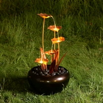 Hi-Line Gifts LED Lighted Cascading Outdoor Garden Water Fountain - 31.5" - Warm White