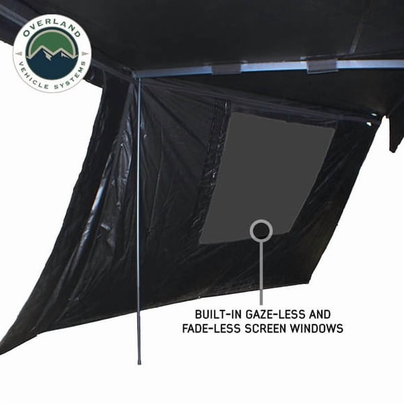 Overland Vehicle Systems 19690007: Xd Nomadic 270 - Awning Wall 3 W/Black Out, Driver Side, Black Body, Black Trim W/Storage Bag