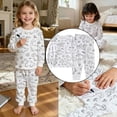 thumbnail image 5 of WhouRiu Girls Cartoon Graphic Pajamas Long Sleeve Crew Neck T Shirts And Pants Pajama Set 2 Piece Kids Autumn Cozy Cute Sleepwear,4-5 Years, 5 of 9
