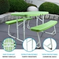 thumbnail image 6 of Folding Picnic Table Bench Set Outdoor Dining Table Set with Adjustable Hight for For Backyard Crafting Dining And Playtime Green, 6 of 7