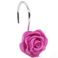 thumbnail image 4 of Coolmade Shower Curtain Hooks, Home Decorative Rustproof Shower Curtain Hooks Resin Rose Flower Shower Hooks Rings for Bathroom Shower Rods Curtains,Set of 12 Hooks (Rose red), 4 of 7