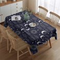 thumbnail image 2 of Dark Blue Sun Moon Cloud Pattern Rectangle Tablecloth 60"x84",Waterproof Polyester Rectangle Table Cloth, Wipeable Spillproof Polyester Tablecloth for Dining, Camping, Indoor and Outdoor, 2 of 5