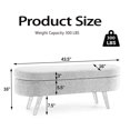 thumbnail image 2 of EHANCIS 43.5" Storage Ottoman Bench, Linen Upholstered End of Bed Bench, Entryway Seating for Bedroom Living Room Window, Holds 300 lbs, Grey, 2 of 6