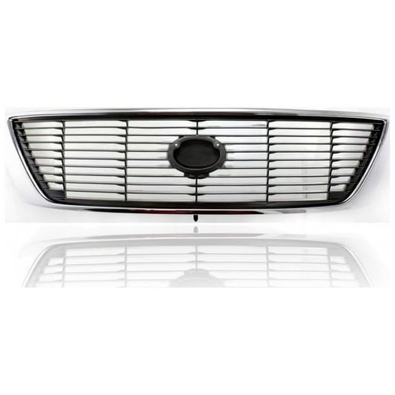 Grille - Compatible/Replacement for '95-97 Toyota Avalon - Chrome Frame, Gray Insert, With Emblem Provision - 53100AC010