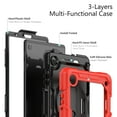 thumbnail image 4 of Samsung Galaxy Tab A7 Lite Case 8.7" with Screen Protector 360 Rotating Hand Strap Stand, Dteck Drop-Proof Rugged Case for Galaxy Tab A7 Lite 2021 SM-T220/T225/T227,Red+Black, 4 of 7