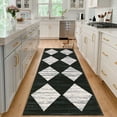 thumbnail image 2 of Hasoo Runner Rugs for Hallway 2x6 Geometric Rugs Modern Trellis Carpet for Bedside, Black, 2 of 6