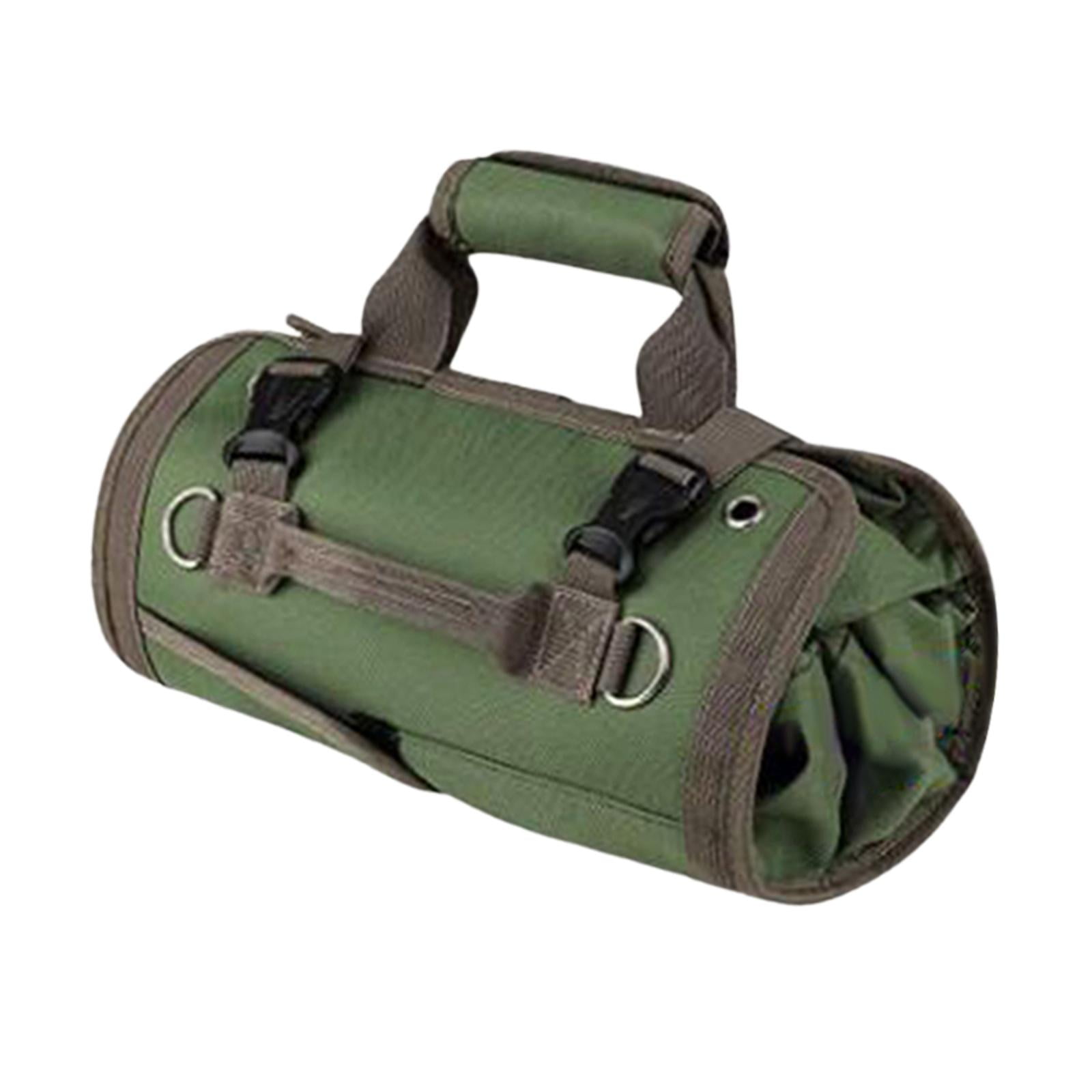Tool Roll up Bags with 4 Detachable Pockets and 4 Zipper Pouches Waterproof Large Capacity Oxford Cloth Heavy Duty Zipper Pouch for Handyman