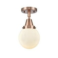 thumbnail image 2 of Innovations Lighting  Caden Beacon - 1 Light 6" Flush Mount Antique Copper/Matte White, 2 of 5