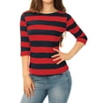 thumbnail image 2 of DARING DIVA Women's Halloween Costume Boat Neck Top T-Shirts S Red Blue, 2 of 7