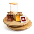 thumbnail image 1 of 2 Piezas Bandeja Giratoria Lazy Susan de Bambú Ultrachef, Charola Organizadora de Cocina para Especias, Botanero, Base Giratoria para Mesa, Almacenamiento, 25cm, 1 of 9