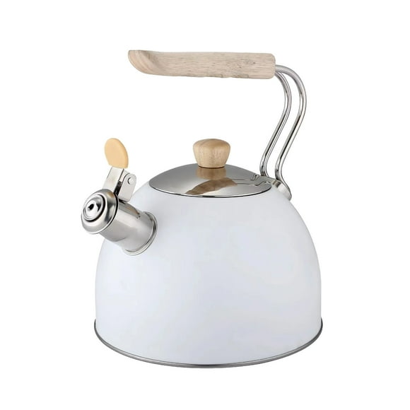 EGNMCR Office Storage & Organization Whistle Stovetop Tea Kettle Food Grade Stainless Steel Fast Boiling Hot Water High Capacity 2.2 Quarts With Handle stainless steel kettle