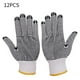 thumbnail image 1 of Matsuzay 12 pares de guantes de trabajo antideslizantes de hilo de algodón con puntos de PVC para pintor, mecánico, construcción de Cadenas y protecciones para puertas de seguridad negro, 1 of 6