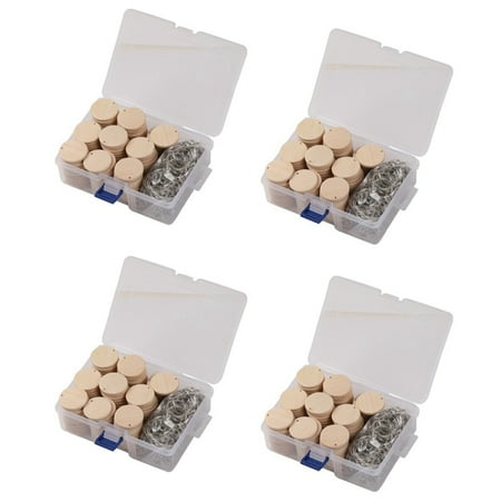 

400 Pcs Round Wooden Discs with Keychain Wood Tags with Hole Reminder Record Calendar Wood Chips