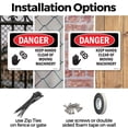 thumbnail image 3 of Keep Hands Clear Of Moving Machinery OSHA Danger Rigid Plastic Sign 10 Inch x 7 Inch - 5 Pack, 3 of 8