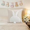 thumbnail image 5 of 18x18 Inch Easter Pillow Covers, 3D Embroidered Velvet Bunny Rabbit Throw Pillowcase for Sofa Couch Bedroom Decor, Spring Home Decoration Cushion Case, Bunny Rabbit Pillow Covers, 5 of 6