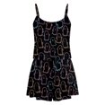 thumbnail image 6 of Cdudpw Cute Pajamas for Women Halloween Print Top and Shorts Pj Set Two Piece Pajama Set Sleepwear Sleep Outfits(T144-Black), 6 of 6