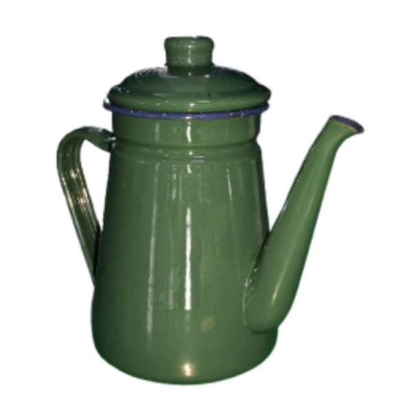 Tetera de esmalte para cocina, tetera de agua, 1,1 l, tetera para café. Verde
