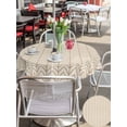 thumbnail image 5 of Outdoor Tablecloth with Umbrella Hole for Patio/Picnic/Party/Camping, Simple Line Linen Texture Waterproof Table Cloth Round Cover Washable, Beige Modern Art Geometric (Dia 54"), 5 of 8