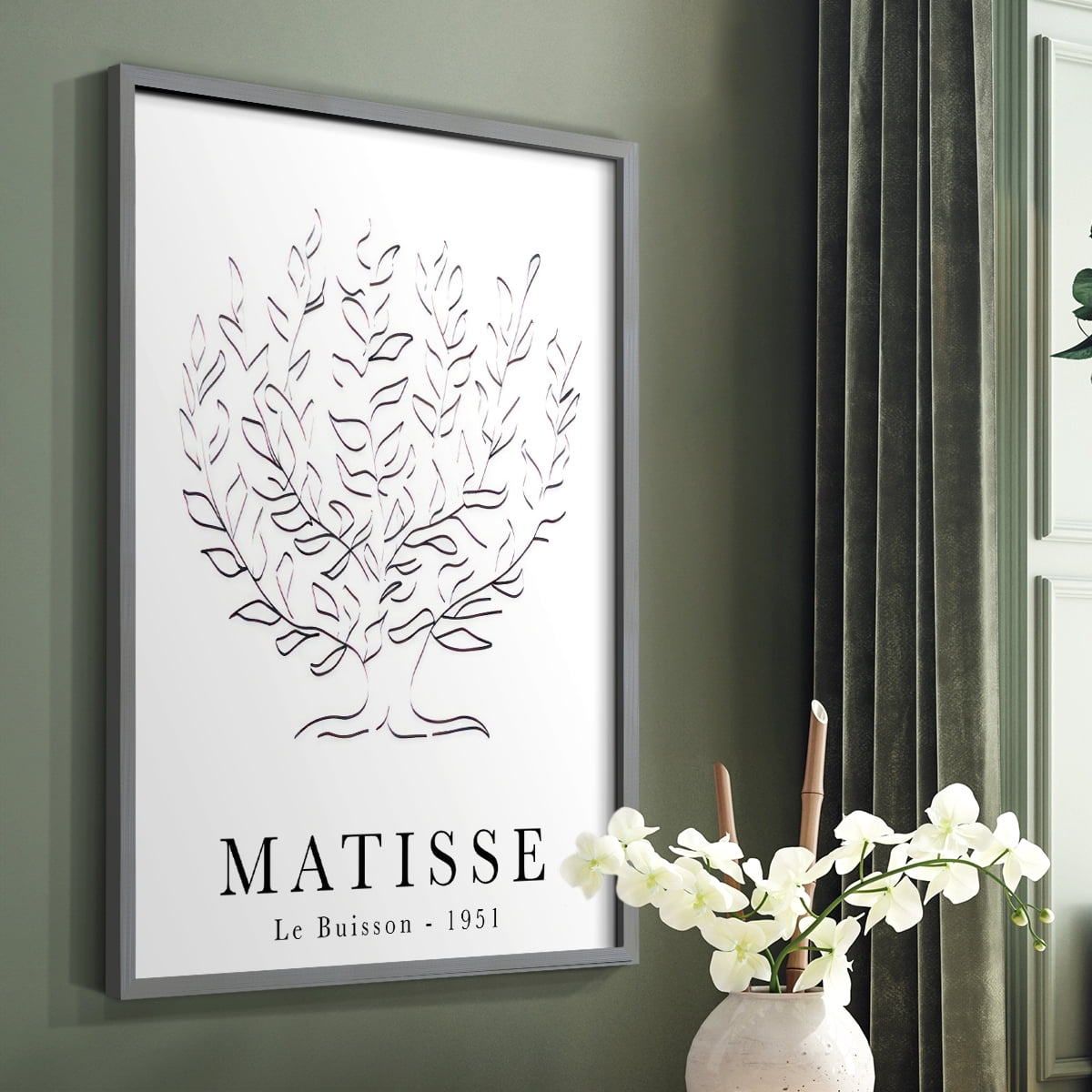 Matisse CLXXXV Framed Print in Gray Solid Wood 16 x 20 Framed Print